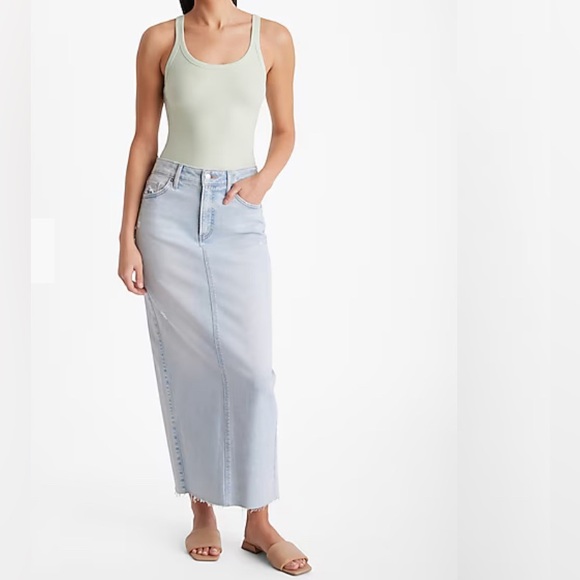 Express Denim Maxi Skirt 6 - Picture 1 of 13